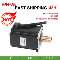 hanpose nema23 stepper motor Hollow shaft 2.8A 2.0N.M 57HK56-1530-SZ Copper double shaft stepper motor NEMA23