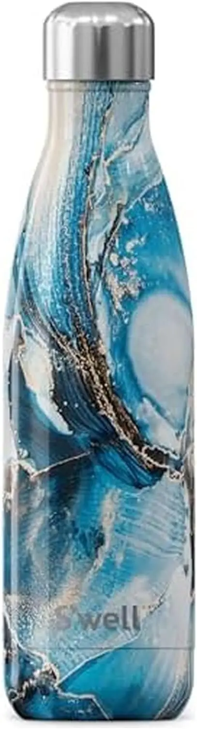 

Stainless Steel Water Bottle, 17oz, Ocean Marble, Triple Layered Vacuum Insulated Containers Keeps Drinks Cold for 36 Hou