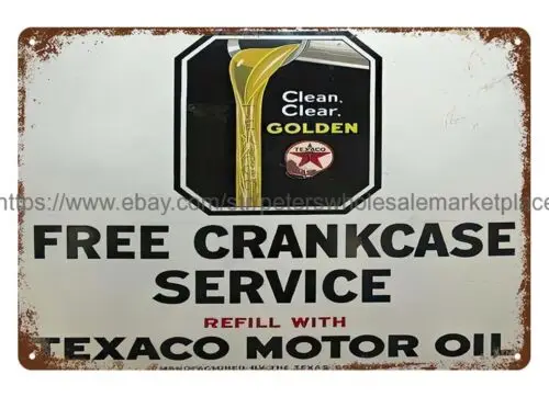 Texaco Free Crankcase service metal tin sign kitchen wall hangings