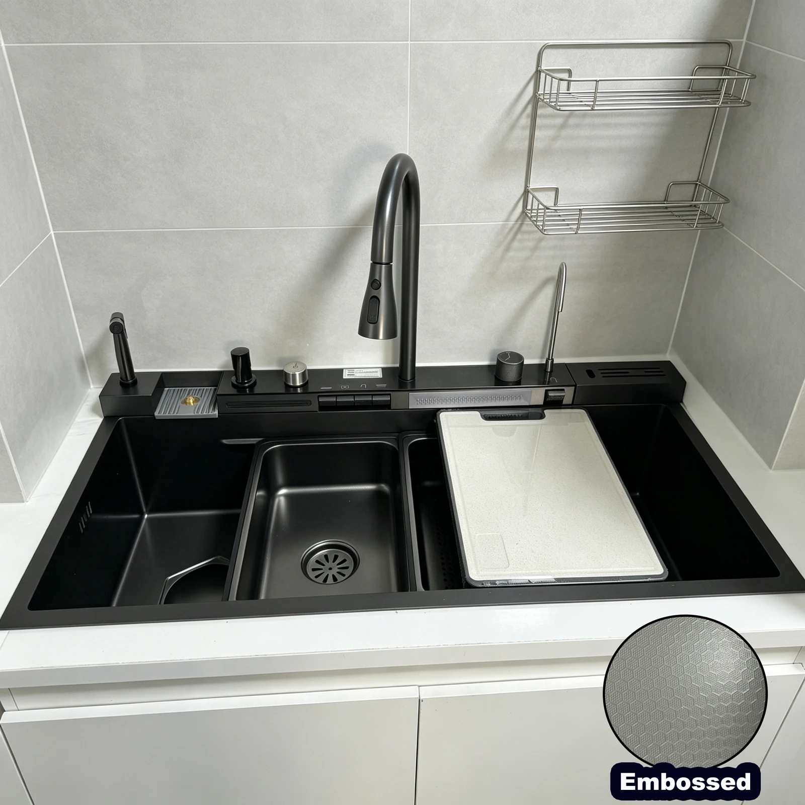 New Modern Stainless Steel Kitchen Sink Multifunctional Sinks Digital Display Large Single Slot Wash Dish Bowl Various Styles