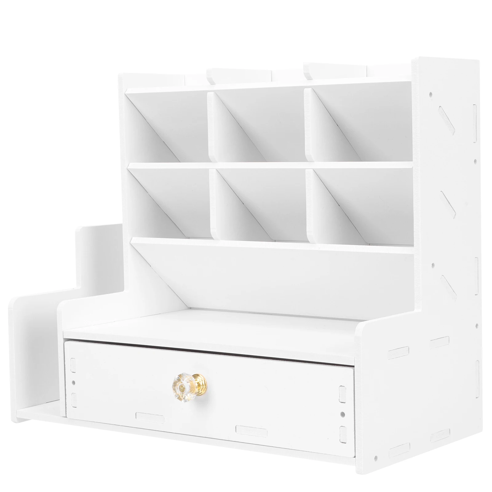 

Sturdy Pen Storage Box Multi-Grid Desk Organizer for Office Lightweight Pencil Holder Container Makeup Tool Stand Wooden