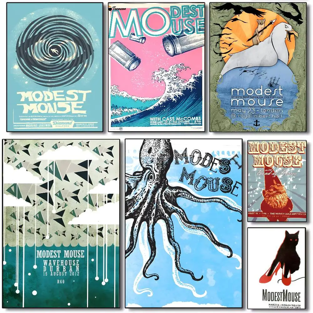 Band Indie M-Modest Mouse Poster Kunst Leinwand HD Ästhetischer Druck Papier Wandkunst für Wohnzimmer Bar Mode Heimdekoration