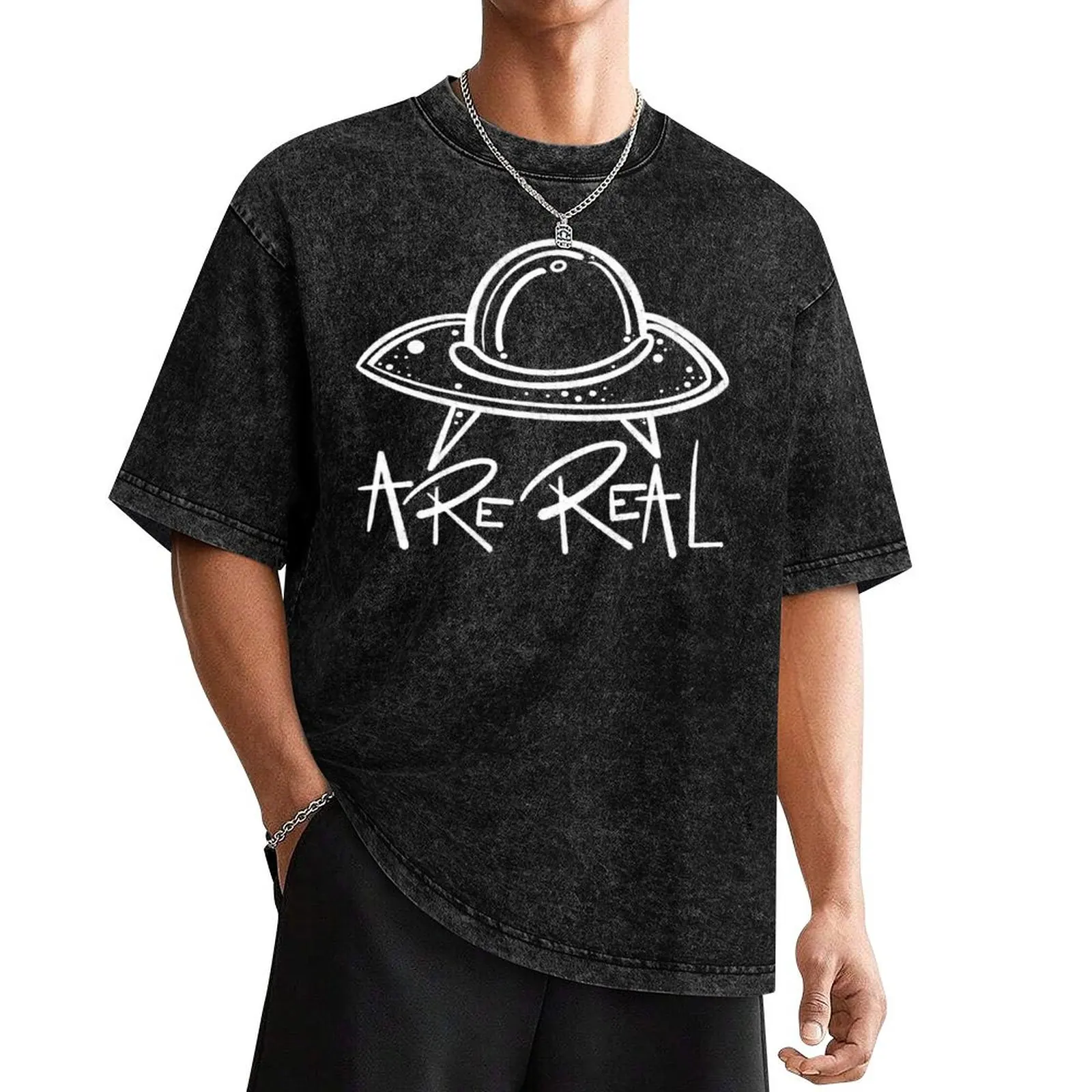 

ALIENS ARE REAL WHITE T-Shirt oversize t-shirts man rapper graphic tees mens tall t shirts