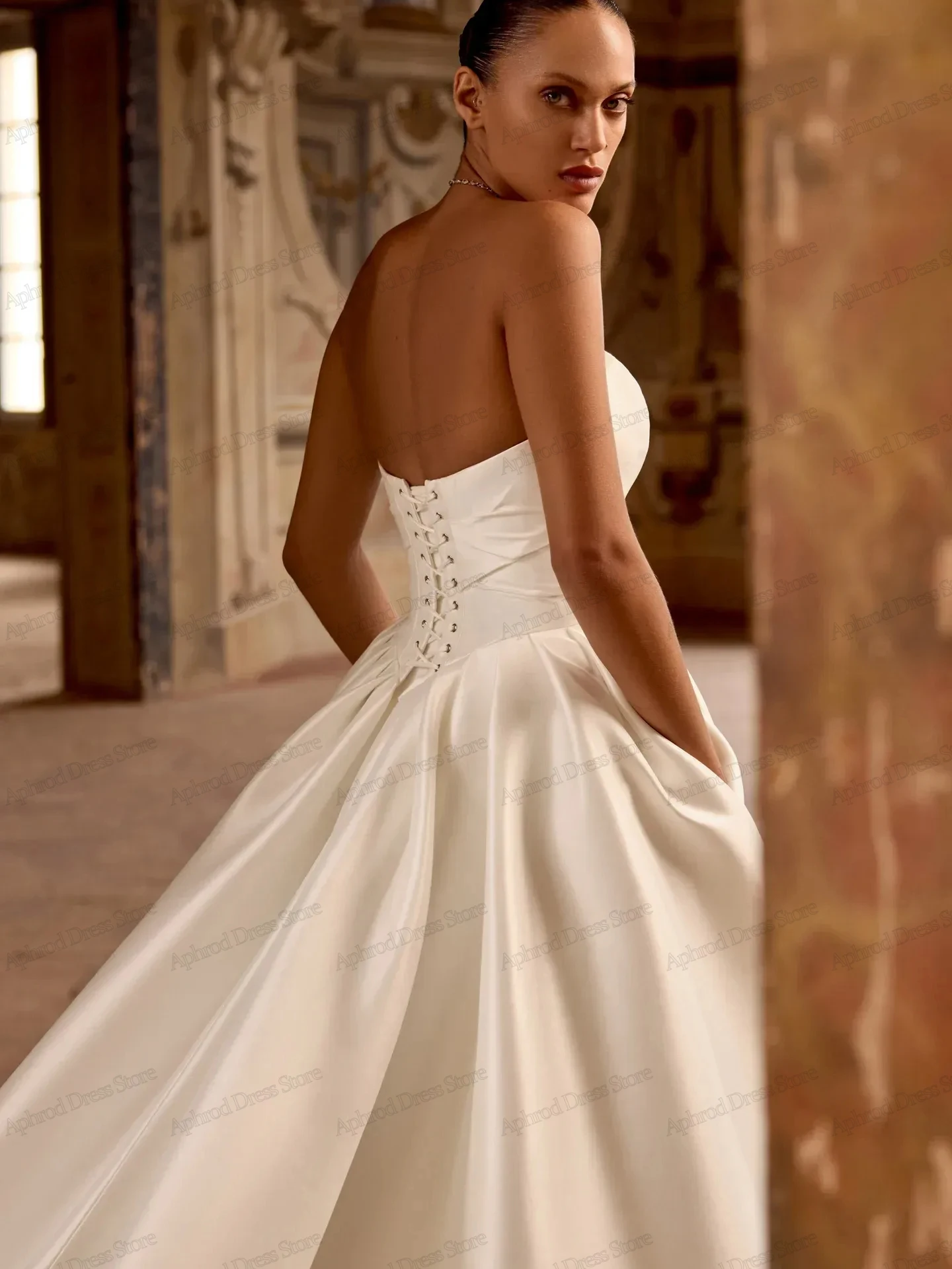 فساتين زفاف كلاسيكية زي العرائس البسيط مثير بدون حمالات بدون ظهر رداء للحفلات الرسمية فيستدوس دي نوفيا مخصص 2026 #4