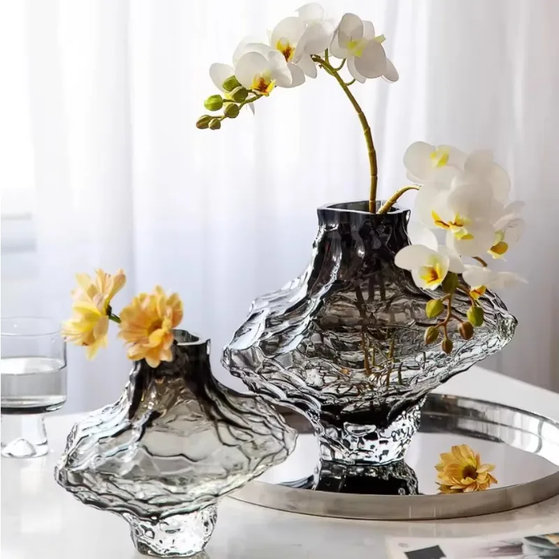 Cristal glaseado  estilo minimalista nórdico  lujo, decoración clásica para el hogar y la sala de estar, soporte  flores,