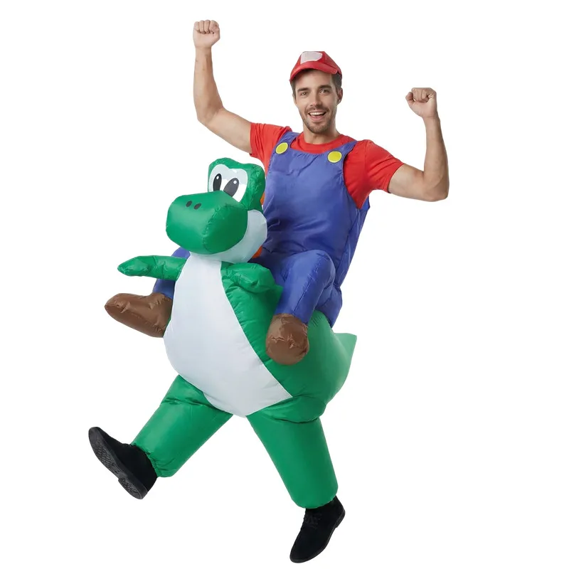 Costume de plombier gonflable de dinosaure pour enfants et adultes, tenue de spectacle de fête Cosplay d'halloween, fêtes de danse et de carnaval