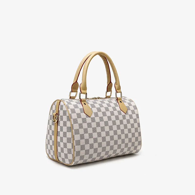 Tas Boston Baru 2025, Tas Wanita Berkapasitas Besar, Tas Tangan Anti Air Kelas Atas, Tas Bantal Kotak-kotak Modis, Tas Kasual Serbaguna, Tas Selempang Satu Bahu