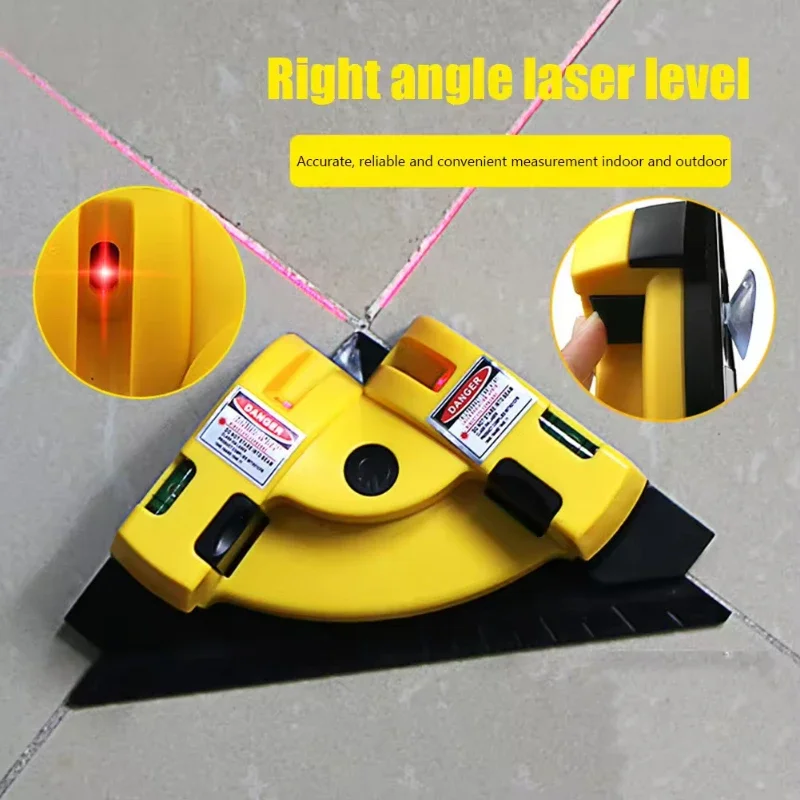 

90 Degree Triangle Laser Level Tile Laying Tool Infrared Level Outdoor Marking Right Angle Ground Line Laser Line Marker