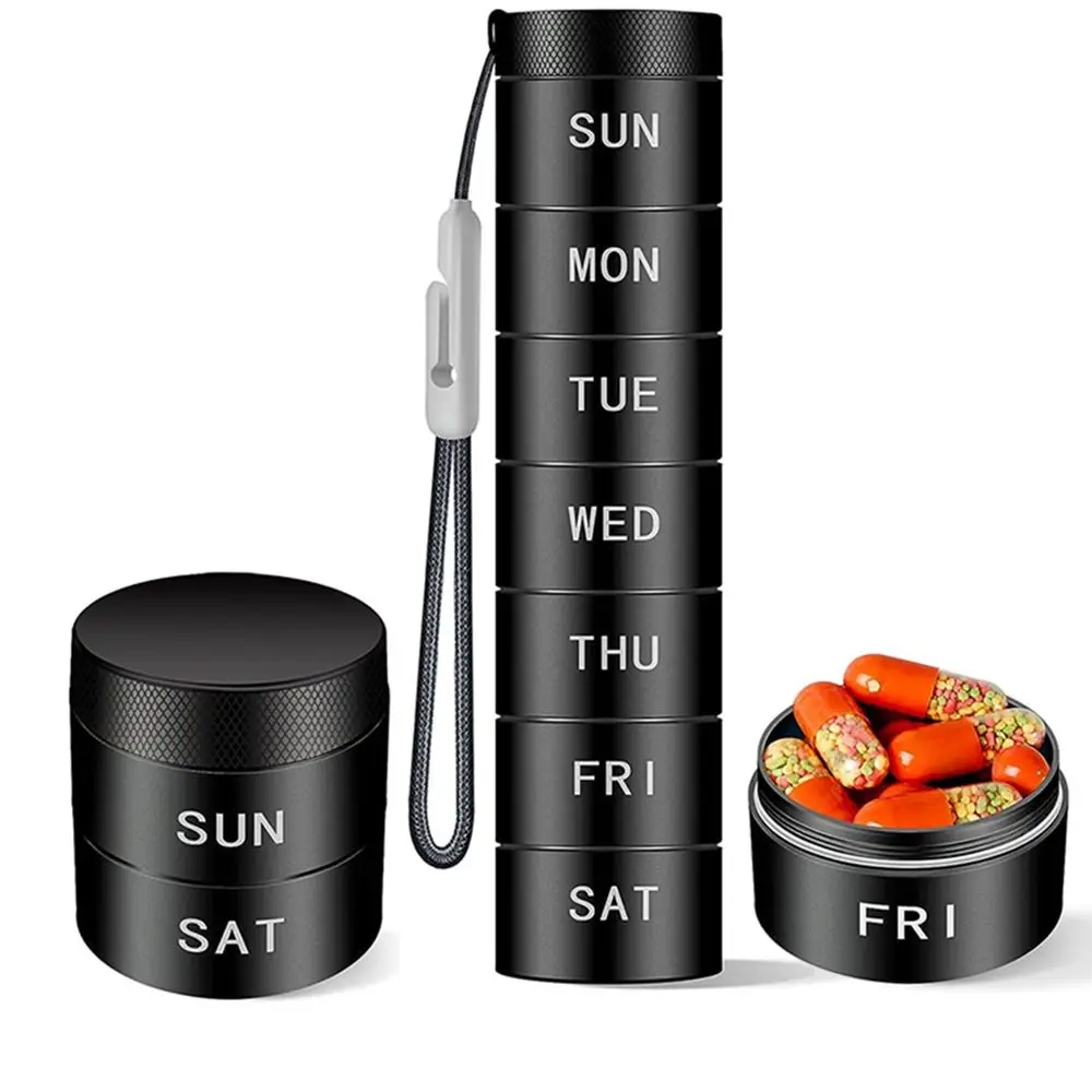 

Durable Portable Weekly Pill Case Waterproof 7 Grids Pills Organizer Stackable Reusable Medicine Box Outdoor