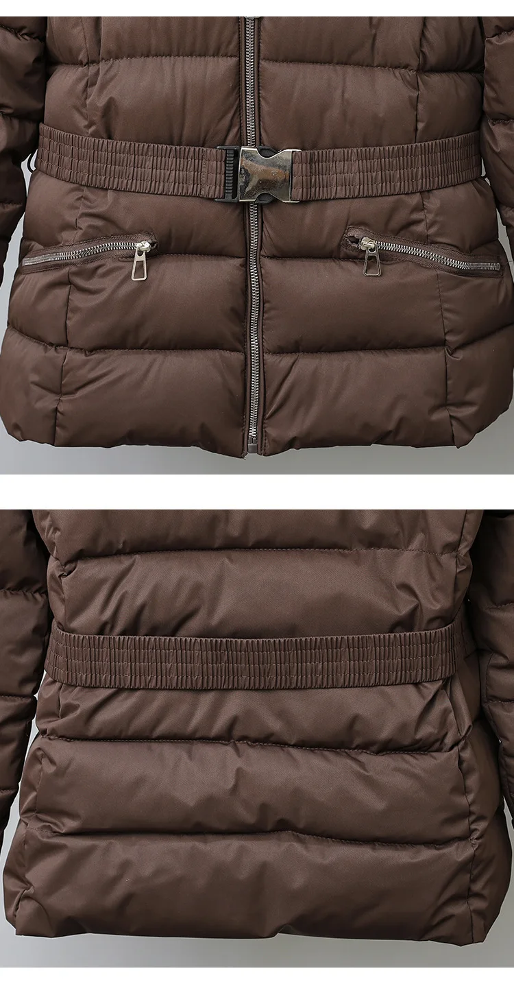 Winter Solid Color Long-sleeved Fur Collar Hooded Short Down Cotton Jacket Women's Slim Winter Thickened Versatile Warm Jacket