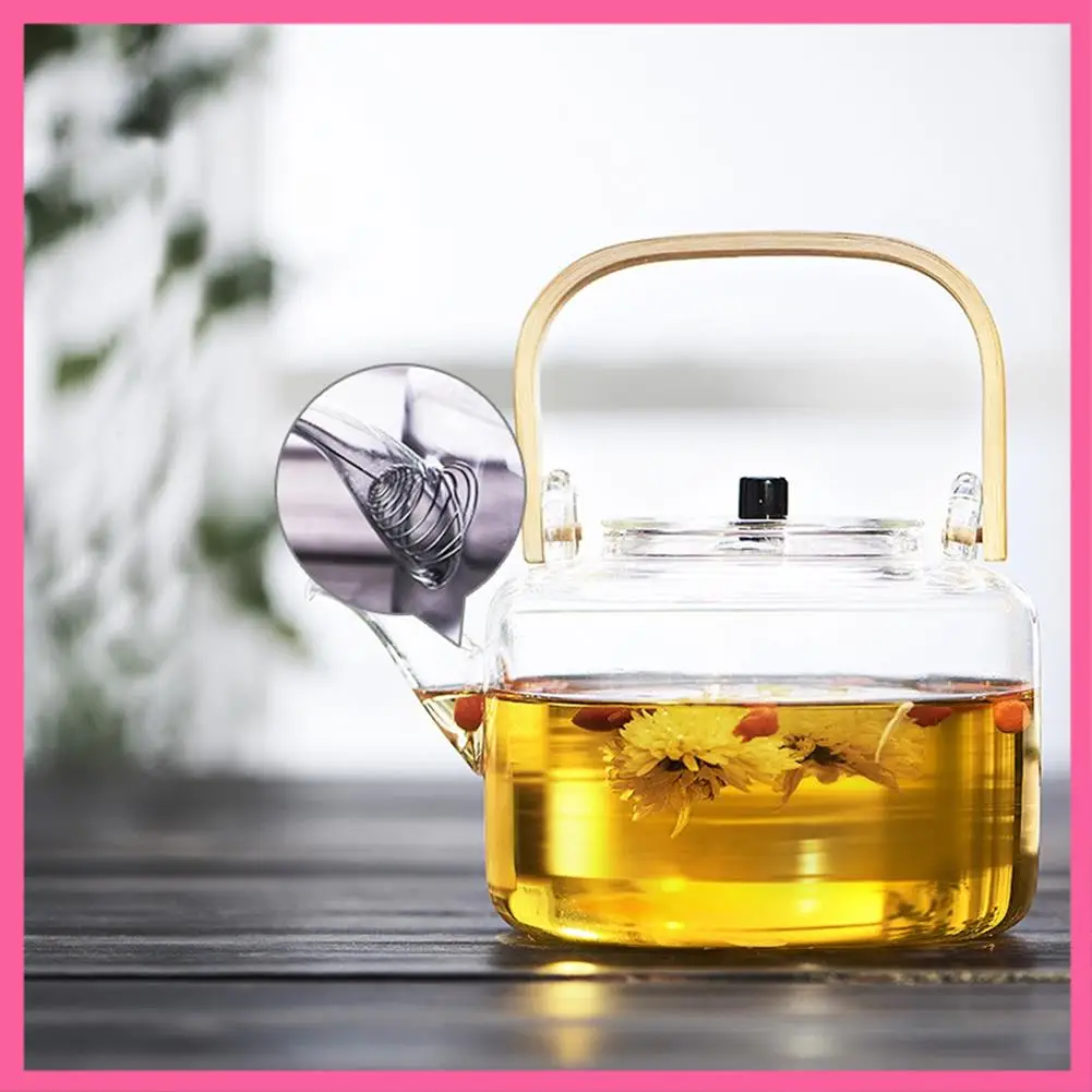 

ABNM Glass Teapot Heat-Resistant And Explosion-Proof Teapot Kung Fu Tea Set Special Bamboo Handle Pot