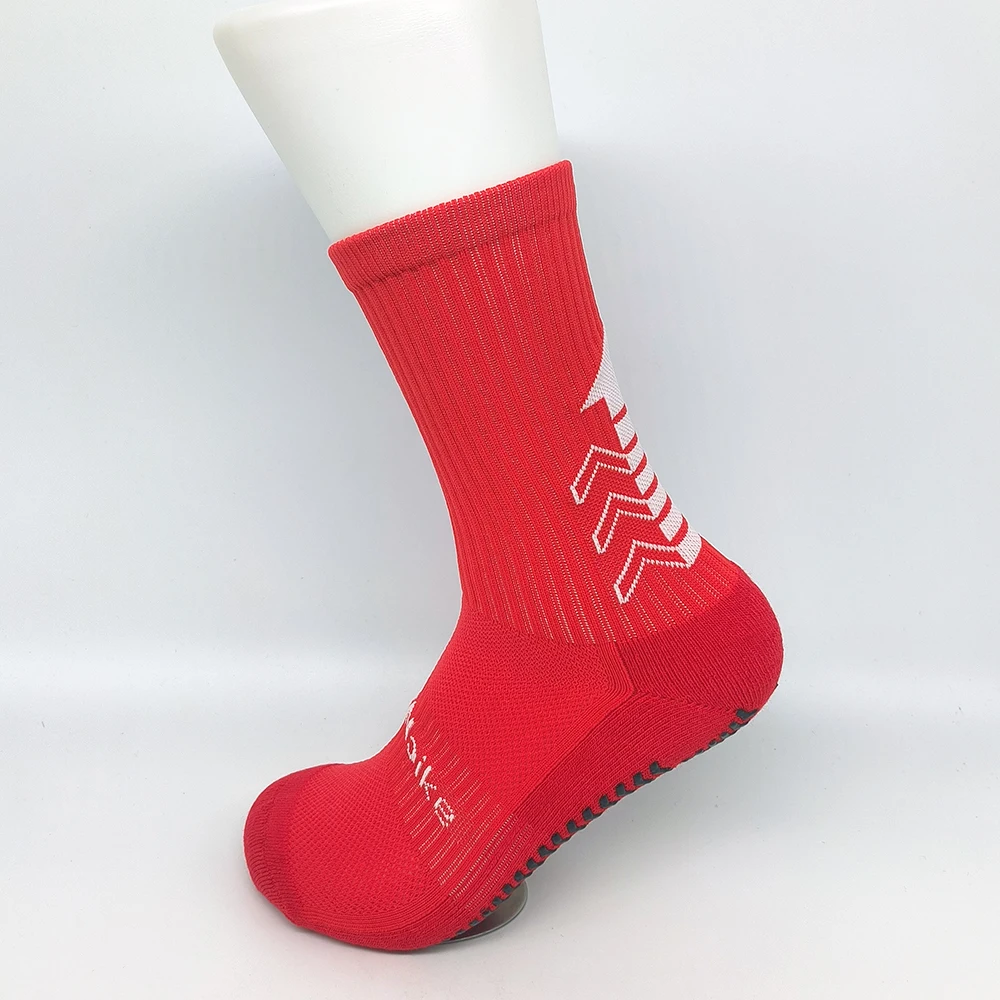 1 paio di calzini da calcio antiscivolo da uomo da donna Outdoor Running Football Cycling Grip Socks calzini sportivi a tubo medio che assorbono il