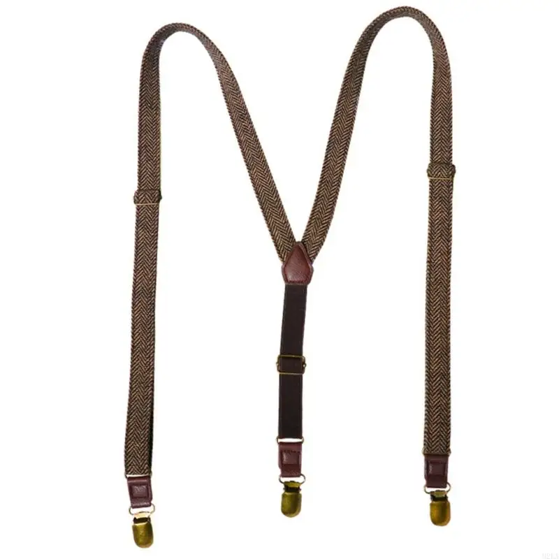 

2025 Новые мужские подтяжки, регулируемые металлические зажимы, жаккардовые зажимы, удобная деловая одежда