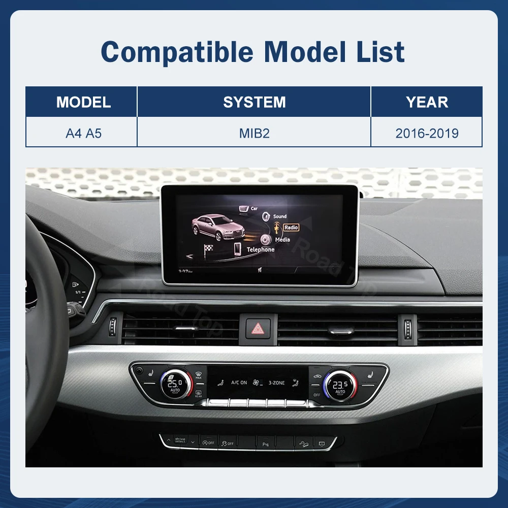 12.3inch Multimedia Display Touch Screen For Audi A4 S4 A5 S5 2014-2019 Airplay Miracast Function Wireless Carplay Android Auto
