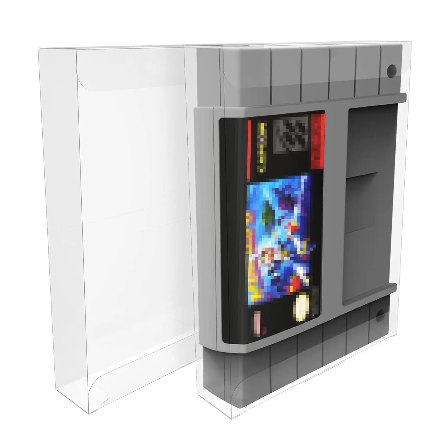 10pcs/Lot Clear Box Protector Case for Nintendo SNES Cartridge Game card Box Super SNES PET Transparent Cases Anti- Dust/Scratch