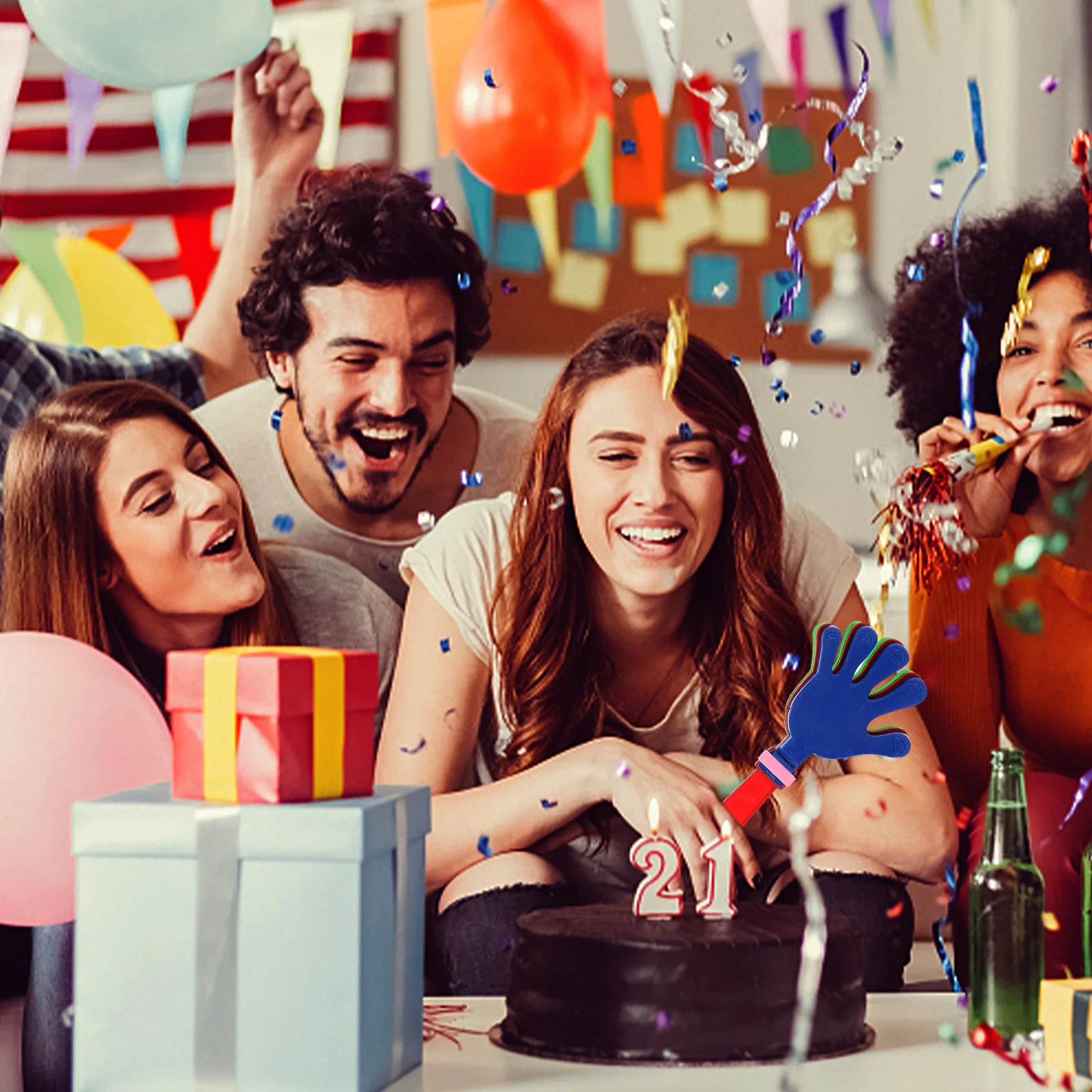 20 Pieces Hands Plastic Bright Color Lightweight Party Carnival Fiestas Clappers Maker Cheer Prop