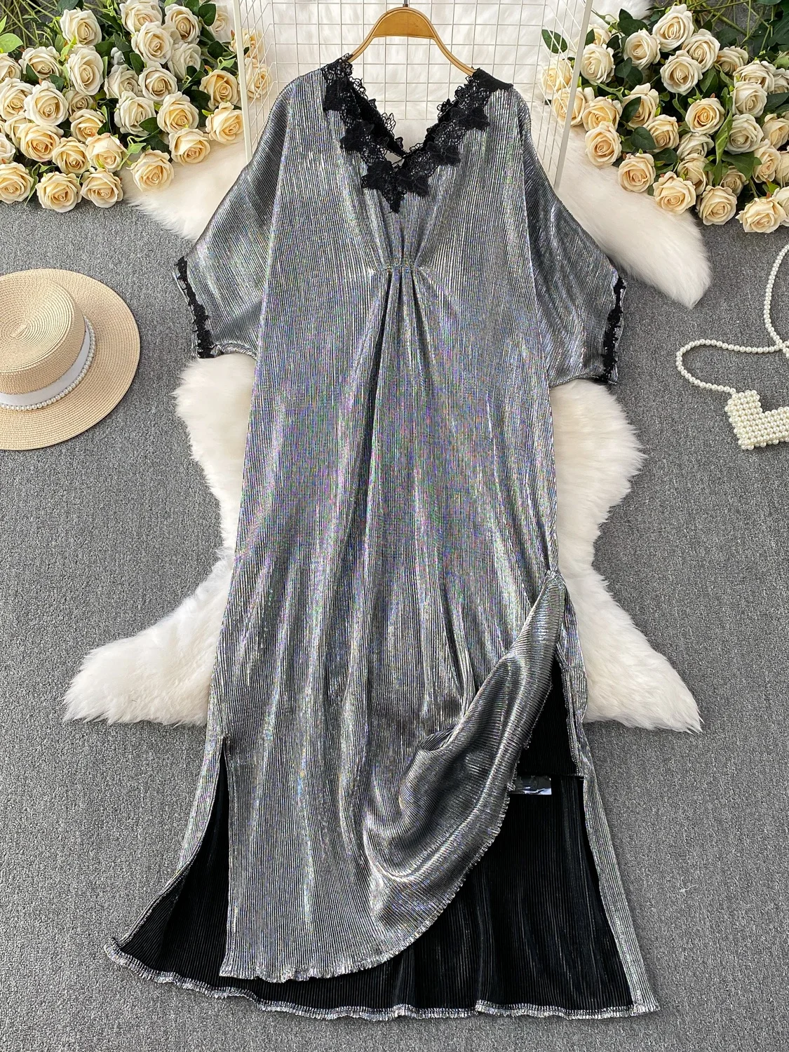 Ele Lace V-Ne Long … - image