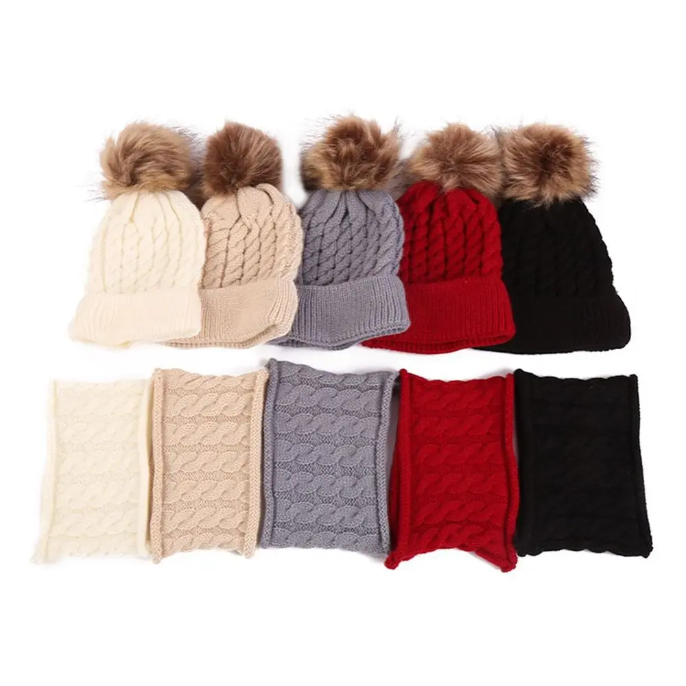 2 قطعة/المجموعة الأزياء سدادات حماية الأذن الأطفال قبعة وشاح مجموعة الدافئة يندبروف الاطفال قبعة قبعات لينة سميكة الرقبة أدفأ الفتيان الفتيات
