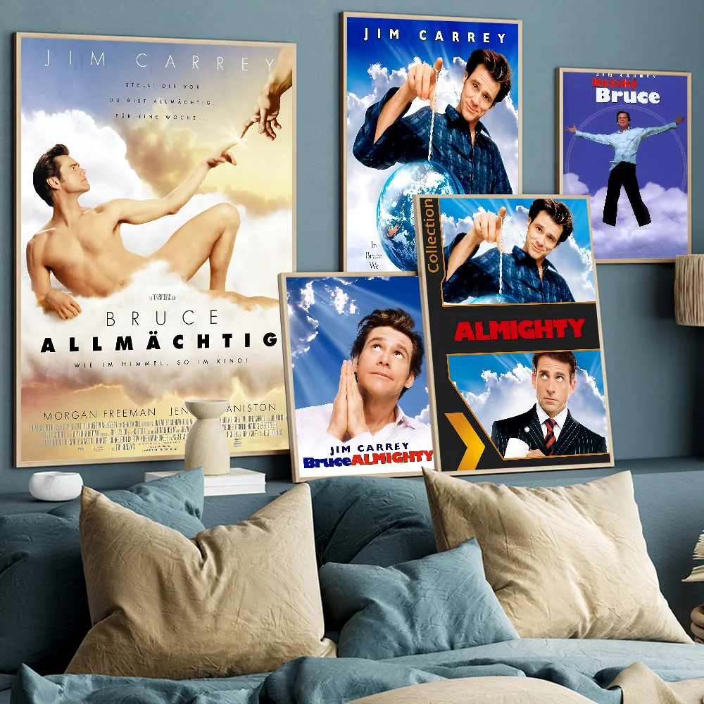 

Classic Movie B-Bruce A-Almighty Whitepaper Poster Vintage Room Home Bar Cafe Decor Vintage Decorative Painting