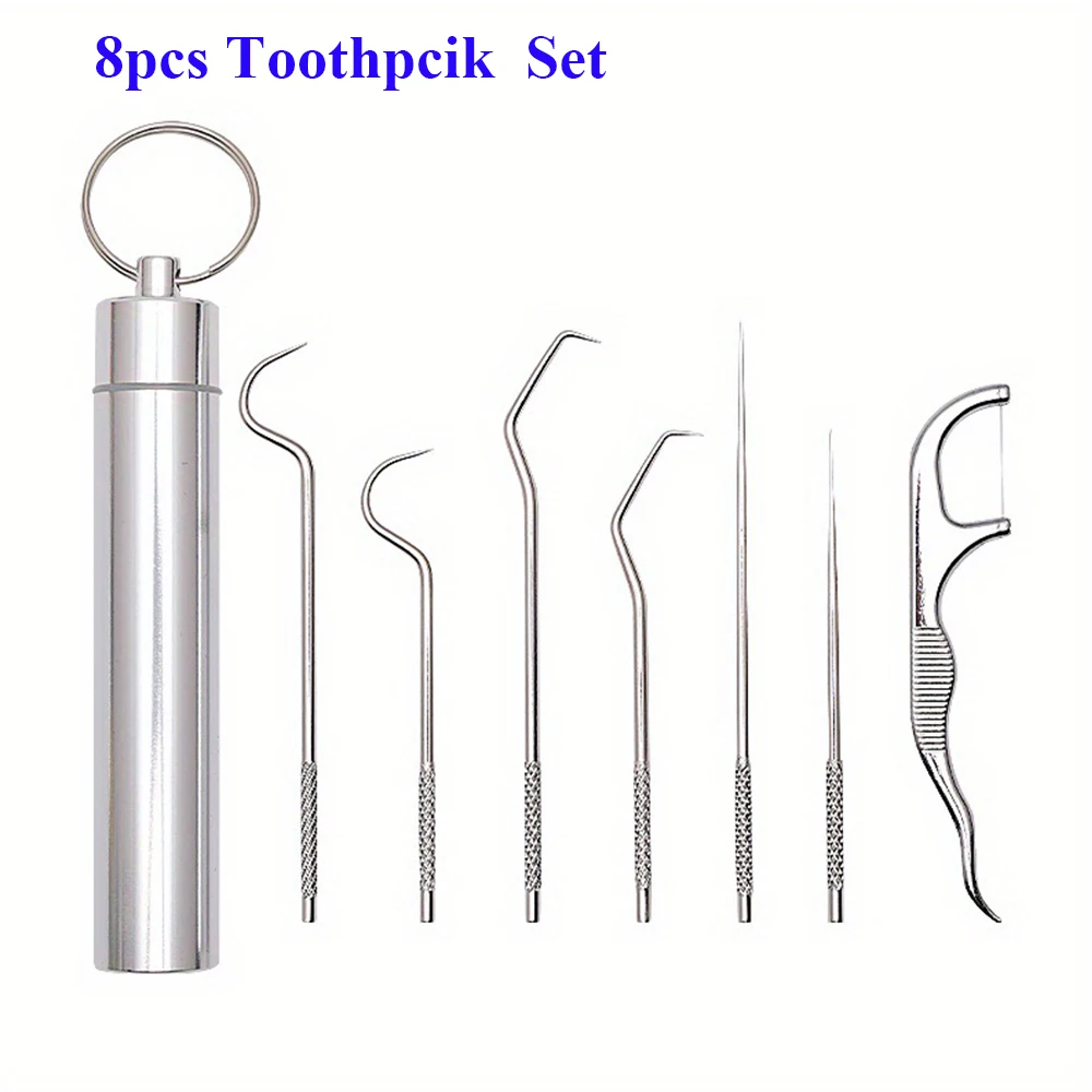Austauschbare Zahnseide Edelstahl Y Form Zahnseide Halter Wiederverwendbare Zahnstocher Tragbare Hilo Zahnseide Dental Zähne Sticks – Detail 20