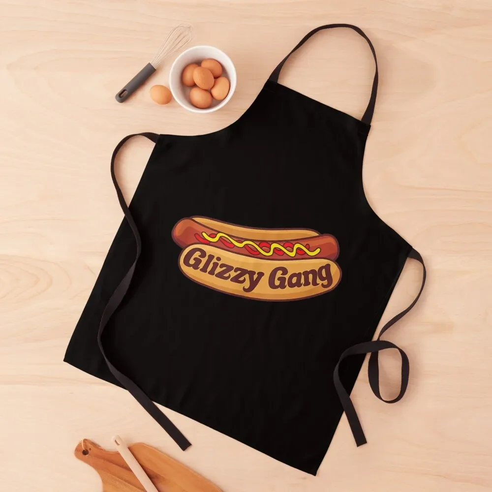 

Gobbler Glizzy Gang Funny Hot dog Apron Cooking barber men Custom cookings for women Apron