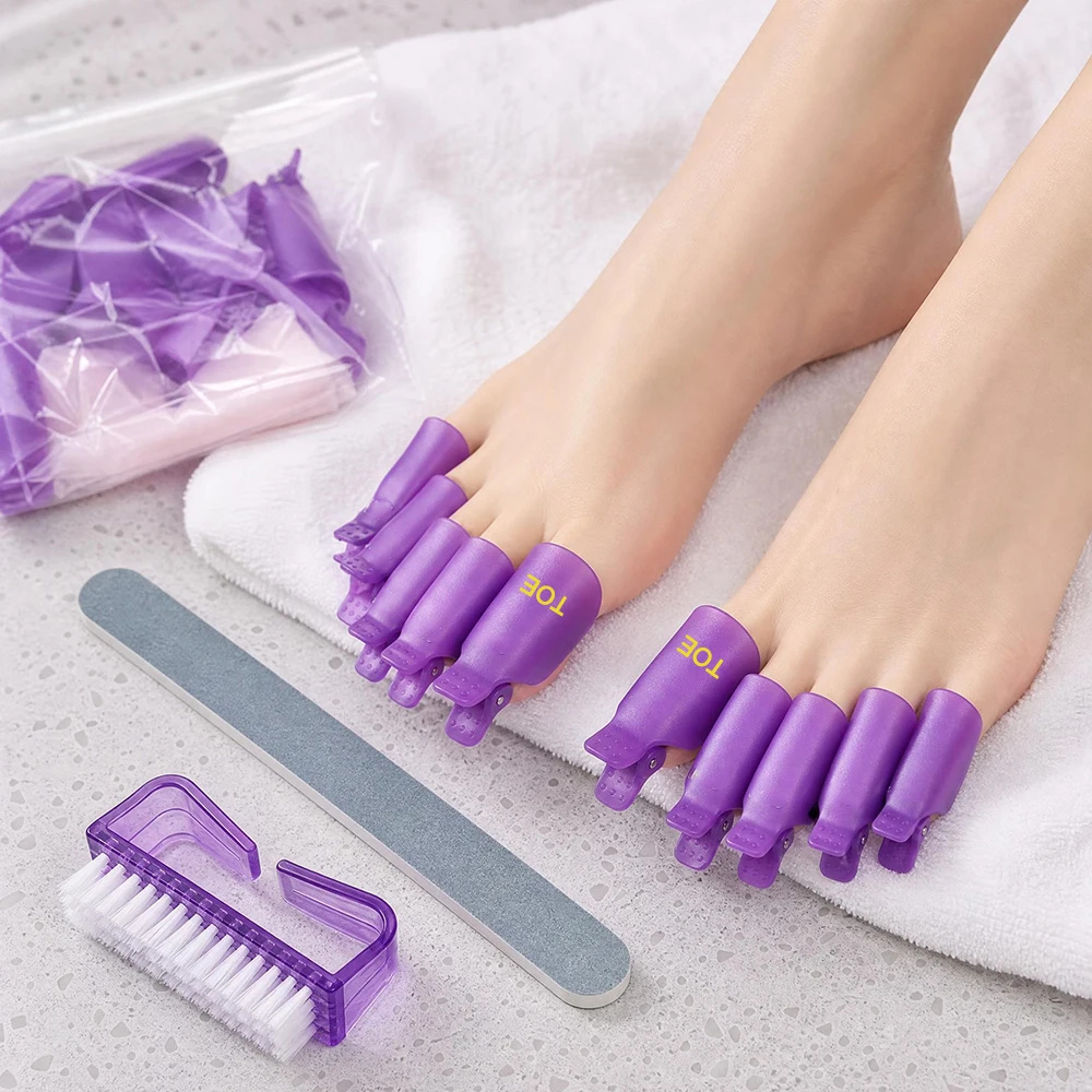 129Pcs Manicure Pedicure Set Gel Nail Polish Remover Kit Soak Off Clips Nail Files Buffer Cuticle Pusher Dust Brush Cotton Pads
