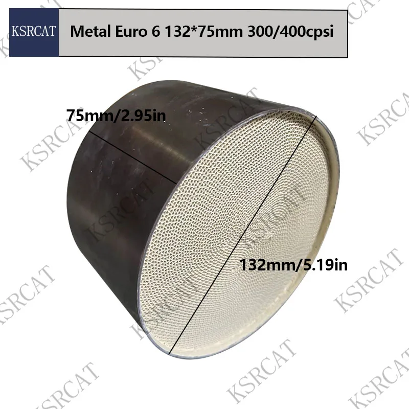 Exhausts System Euro 6 132*75mm Catalytic Converter Metal Honeycomb Substrate Catalyst 300/400cpsi