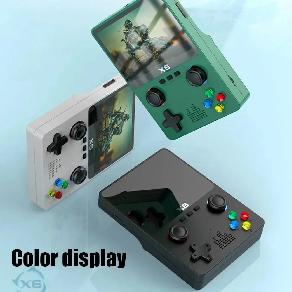 New Video Game Consoles X6 3.5Inch IPS Screen Handheld Game Player Dual Joystick 11Simulators GBA Video Game Console for Kids Gi