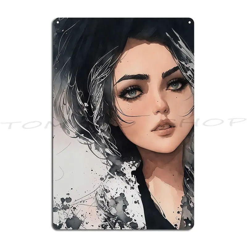 Promising Young Woman Metal Plaque Poster Wall Decor Create Create Kitchen Iron   Tin Sign Poster