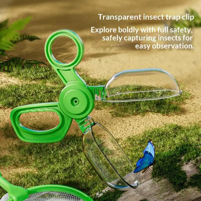 Pince à insectes, pince à papillons, filet à insectes, jouet de pêche, ciseaux à insectes pour l'exploration naturelle en extérieur des enfants (3/4 pièces)