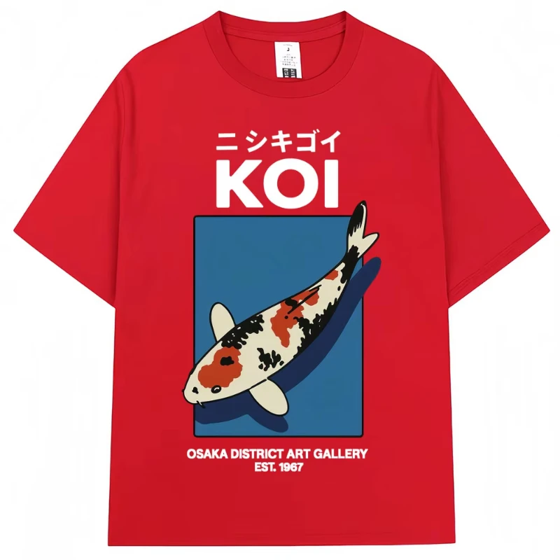 Japanese Fuji Dragon Yakuza Tokyo Koi Fish T Shirt Men Women Vintage Fashion T-shirts  Cotton Loose T Shirts Streetwear Male