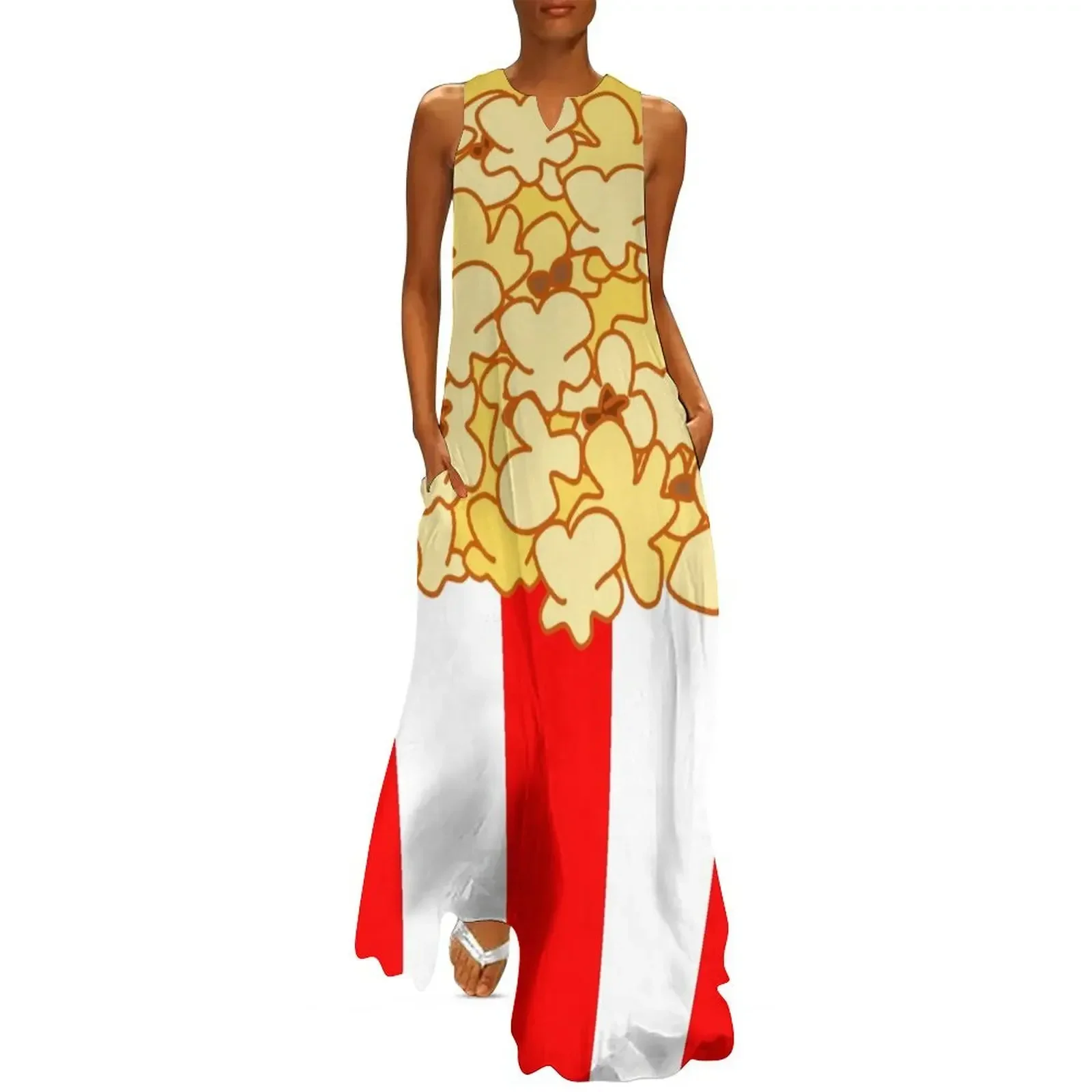 

Popcorn Long Dress women's summer jumpsuit Female clothing summer dress woman 2025 trendy Woman clothes Dress