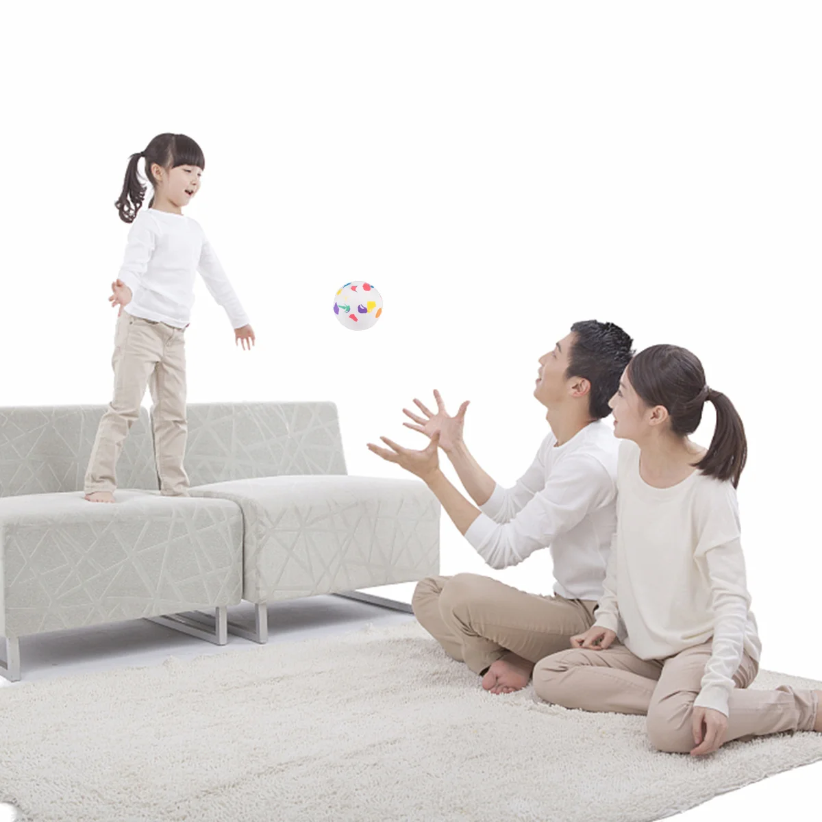 

12pcs Colorful Sponge Balls Soft Bouncy For Kids Early Education Playtime Gift Jumping Ball Solid Bouncing Ball Stress Relief