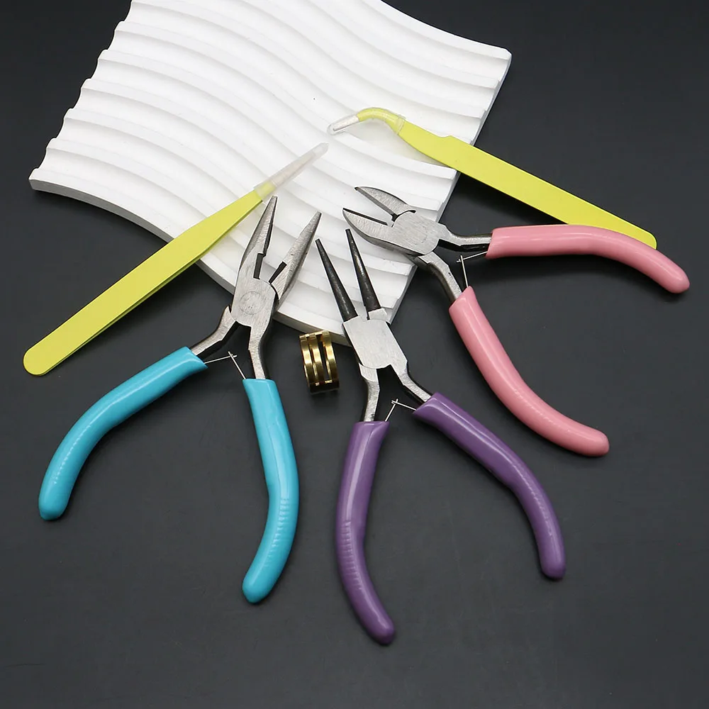 ExquisiteStylish Colored Multi-Functional Alloy Jewelry Pliers 6-Piece Set of Accessory Tools for Necklace Jewelry Making