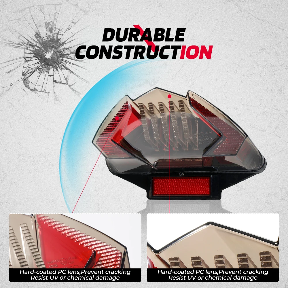 E24 Emark Rücklicht für BMW F800S F800R F800ST F800GT F650GS F6850ST R1200GS GS ADV Serie Motorrad Rücklicht DRL Bremslicht Emark – Detail 5