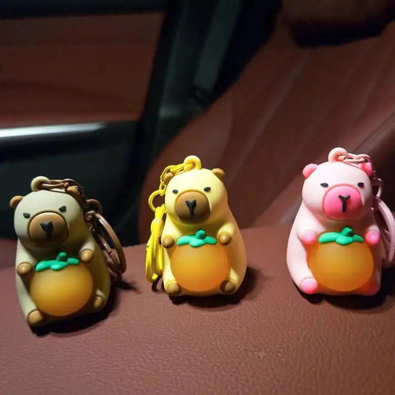 Creative Cute Capybara Keychains For Car Keychain Anime Cartoon Capybala Pendant Women Doll Keyring Charm Holiday Gifts Jewelry