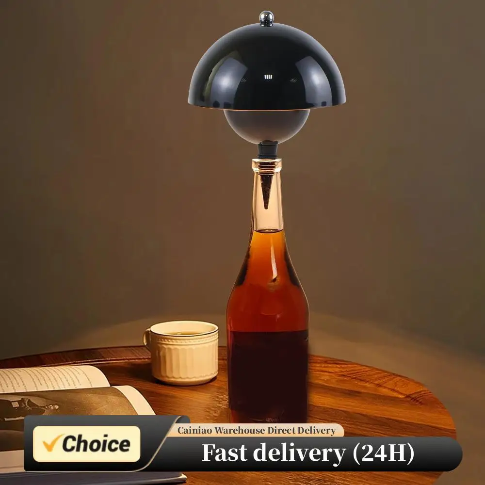 

Беспроводная лампа для бутылок с сенсорным затемнением, 3-цветная перезаряжаемая лампа для бутылок, перезаряжаемая светодиодная настольная лампа для спальни, ресторана и бара