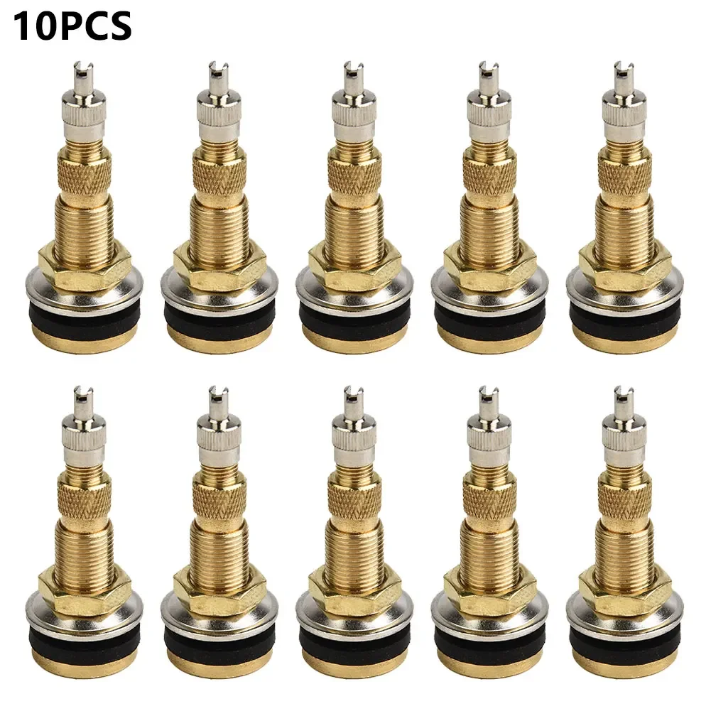 Valves de pneus en laiton TR618A, 10 pièces, adaptées aux trous de jante de 5/8 pouces, pièces de rechange en laiton et caoutchouc, eau liquide Tubeless