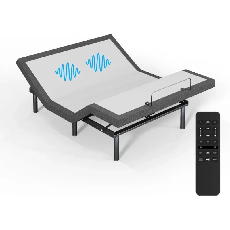 

Adjustable Bed Frame with Wireless Remote - Comfortable Zero Gravity Massage with Head & Foot Incline