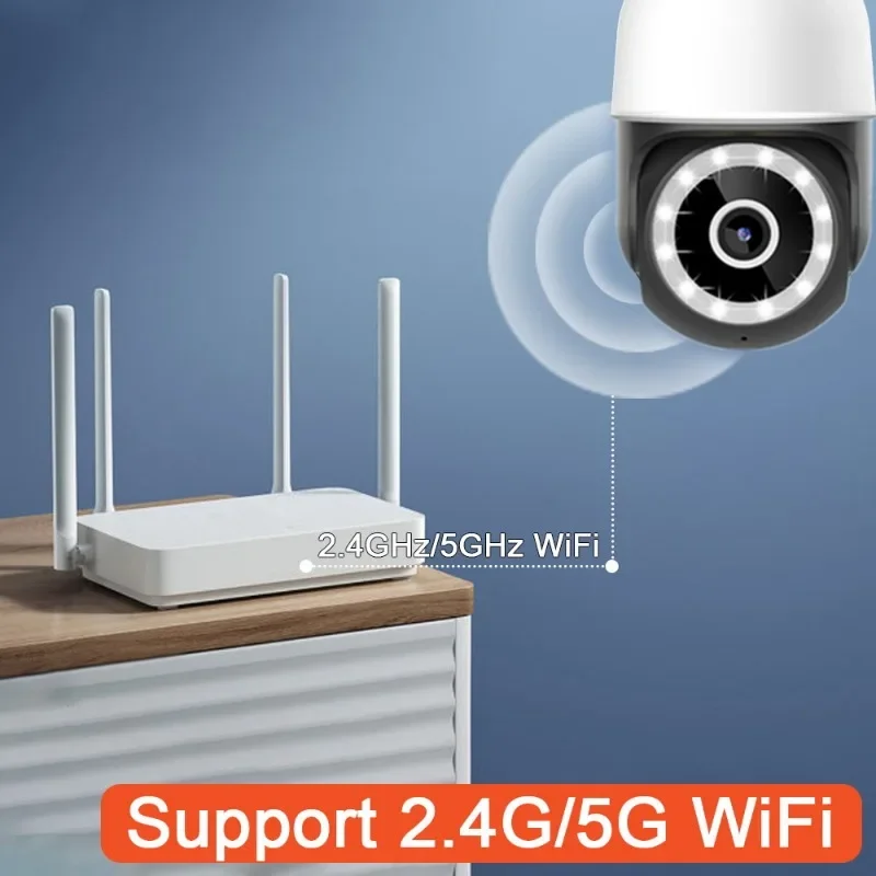 5G Wifi 4MP E27 żarówka kamera monitorująca zewnętrzna 4X Zoom cyfrowy AI wykrywanie człowieka pełnokolorowy noktowizor IP65 wodoodporny