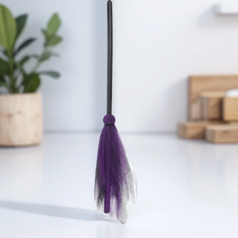 Balai de sorcière d'halloween léger, accessoire de balai en tissu plastique Portable pour enfants, femmes et hommes, décor du Center d'attention du Costume