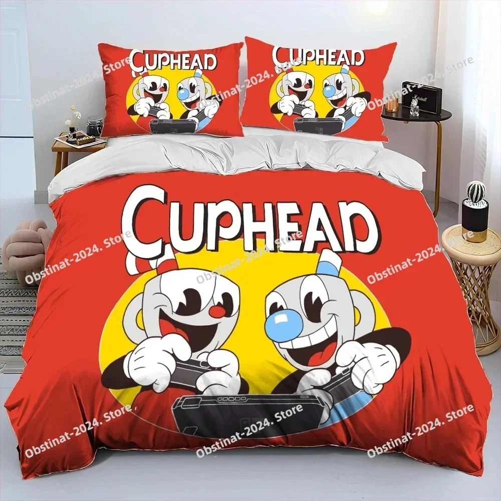 

3D Print Game Cuphead Mugman Printed Bedding Duvet Cover Set Soft and Comfortable Perfect Children Room Decoration