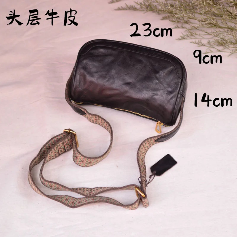 AETOO Leather new men\'s commuter shoulder crossbody bag leather commuter casual small bag cowhide youth trend mobile phone bag