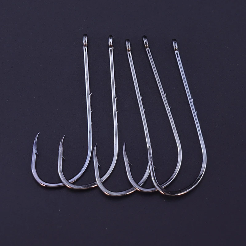 Fast Shipping 50pcs/lot Carbon Steel Double Bait Holder Long Shank Barbed Fishing Hooks