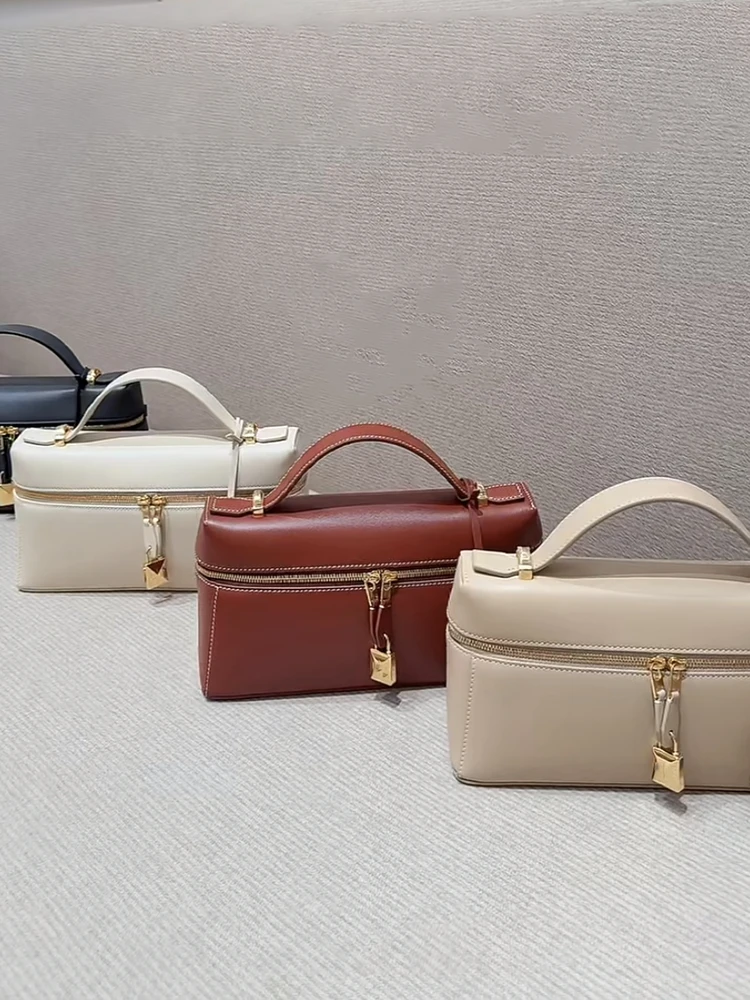 

Оригинальная кожаная сумка-ланчбокс, женская сумка через плечо, ручная сумка, сумка-кроссбоди, с застежкой-молнией, для повседневного использования