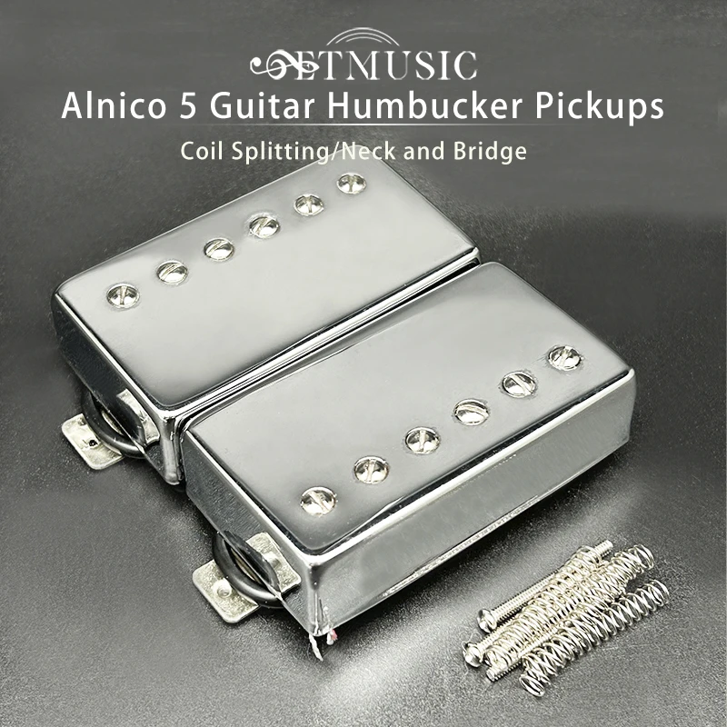 

Alnico 5 Humbucker Guitar Pickup 4 Coil Cable 7.5k/15k Coil Splitting Alnico V Pickup for LP Electric Guitar Chrome