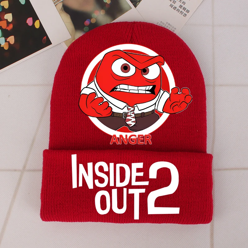 Inside Out 2 Baby Hat Cute Cartoon Figure Printed Knitted Hats Boys Girls Warm Cap Unisex Beanie Hat Children Birthday Gifts