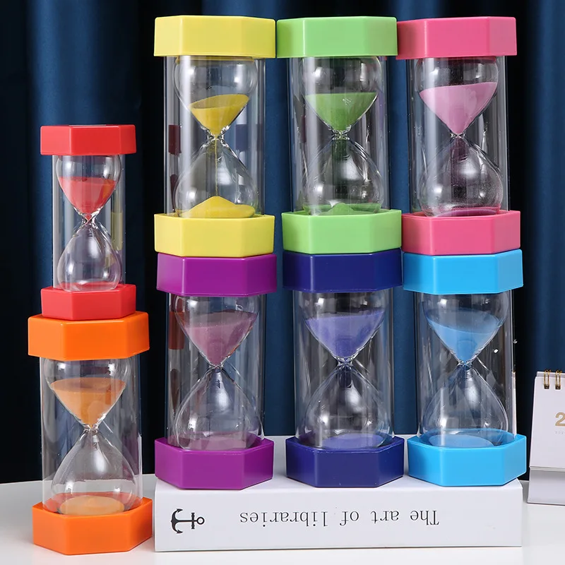 45-60 minuti clessidra di plastica esagonale orologio di sabbia a prova di caduta giocattolo per bambini Timer di studio regalo di compleanno