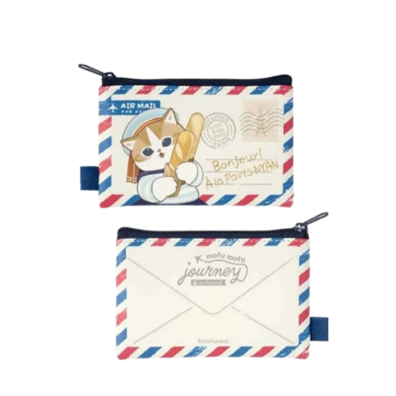 

Креативная сумка для карт на молнии mofusand из искусственной кожи для девочек, губная помада, сумка для хранения наушников, кошелек для монет с мультяшным принтом, рождественские подарки другу