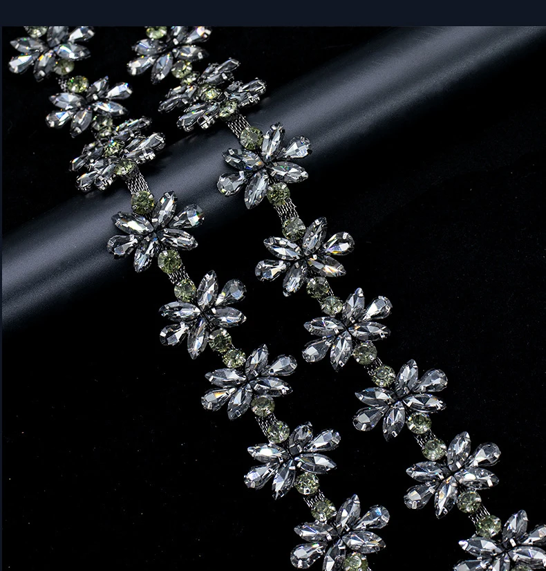 5 Yards Strass-Kette Kristall-Diamant-Zubehör DIY Handwerk Hochzeit Party Dekoration Geschenk Strass-Band Nähzubehör – Detail 7